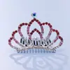 Tocado de corona para niños, corona de princesa con diamantes de imitación, peine para el cabello, regalo de cumpleaños para niña pequeña, accesorios para el cabello de bebé, peine, joyería
