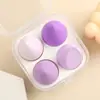 Esponja de maquillaje forma de huevo, no absorbente, súper suave, para aplicar base, esponja de maquillaje forma de calabaza, se puede usar seca y húmeda, viene en caja