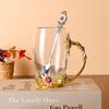 Nueva Taza de Agua Esmaltada de Margarita Taza de Té de Flores Vidrio Resistente a Altas Temperaturas Tetera de Pico de Pato Hogar Hotel Hervidor de Agua Fría Venta al por Mayor