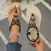 2026 Verano Nuevos Zapatos de Mujer Banda Elástica Suela Plana Chanclas de Una Correa Moda Nuevo Estilo Chino Ligeros Comercio Exterior