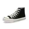 Tênis Casuais de Cano Alto em Lona para Casais Estilo Coreano Versátil Tênis de Skate para Estudantes Estilo Casal Masculino Produto Triplamente Vulcanizado