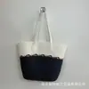 Bolsa de Paja Popular de Verano de Gran Capacidad para Mujer, Nueva Bolso Tejido Estilo Vacaciones en la Playa, Bolso de Hombro, Cesta de Verduras, Bolso Tote