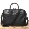Maletín Popular Transfronterizo para Hombre, Bolso de Mano Exquisito y de Alta Gama en Piel de Vacuno de Primera Capa, Bolso Cruzado de Hombro de Piel Genuina