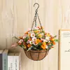 Venta al por mayor del fabricante Cesta de cubo tejida Cesta de flores Hotel Hogar Balcón Jardinería Arte en madera Maceta colgante tejida Jarrón