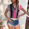 Nueva Moda de Verano Transfronteriza de Europa y América, Popular Camisa Estampada de Cuello V de Exportación Transfronteriza