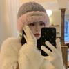 Nuevo gorro de invierno para mujer, grueso, con aspecto de cara pequeña, de felpa cálida, de lana, moderno, con gran circunferencia de la cabeza y protección para las orejas, gorro de punto