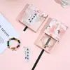 Caixa flutuante de filme PE floral estilo chinês, caixa de joias estilo gaveta estilo pintura a óleo, caixa de embalagem para pulseira, caixa de acessórios para presente