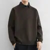 Suéter de punto con cuello para hombre, nuevo estilo otoño e invierno, engrosado y cálido, sensación vintage de alta gama, suéter de lana para hombre