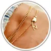 Tobillera Personalizada de Exportación Europea y Americana con 26 Letras y Corazón en Capas de Acero Inoxidable Moda Elegante Moderna Versátil Joyería para el Pie para Mujeres