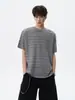 Camiseta casual de verano para hombre, a rayas estilo americano, cuello redondo, manga corta, con un ambiente juvenil, adecuada para parejas, top deportivo versátil