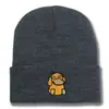 Gorro de Lana Tejido Bordado de Pato Nuevo de Dibujos Animados Transfronterizo para Hombres y Mujeres en Otoño e Invierno Caliente para Exteriores de Moda Versátil Gorro Frío de Poner