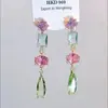 Pendientes de Flor Coloridos Súper Hada de Principios de Primavera, Elegantes y con Estilo, Diseño Fresco y de Nicho, Pendientes Únicos Elegantes y de Moda