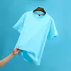 Camiseta de Manga Corta de Algodón Puro Personalizada, Cuello Redondo, 100% Algodón, Lisa, Casual, Holgada, Unisex, Camiseta Promocional, Logotipo, Corte Holgado