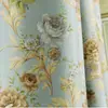 Tela de Cortina Opaca para Oscurecer Cortina Floral Europea Cortina Moderna Simple para Sala de Estar Dormitorio Cortina de Piso a Techo Producto Terminado Aislamiento Térmico