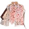 Top de Malla de Doble Capa Tie-Dye Retro para Mujer Primavera Nuevo Diseño de Nicho Camisa de Manga Larga con Cuello Oscilante