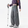 Pantalones de senderismo impermeables funcionales para hombre, estilo casual americano, corte holgado, talla grande, versátiles, pantalones de trabajo de pierna recta