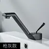 Lavabo de tocador grifo gris gunmetal gabinete de baño lavabo grifo nórdico creativo cobre completo caliente y frío