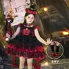 Halloween Niñas Noche Oscura Rosa Lolita Cos Disfraz Princesa Niños Bebé Niña Pequeña Vestido Vestido