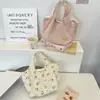 59301 Bolsa Tote de Veludo Cotelê com Estampa de Desenho Animado, para Deslocamento, Escritório, Almoço, Bolsa de Mão, Bolsa para Lancheira, Bolsa de Armazenamento
