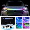 Venta caliente inicio escaneo a través de la cubierta de la cabeza de la luz LED diurna para coche tira de guía de luz súper brillante color mágico luz ambiental de la cubierta de la máquina