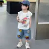 Conjunto de Chaleco de Verano para Niños, Conjunto de Dos Piezas de Shorts de Mezclilla para Niños, Nuevo Estilo 2026, Ropa Elegante sin Mangas para Bebés Niños