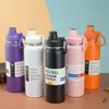 Taza aislada de acero inoxidable con medición inteligente de temperatura, asa y diseño que ahorra espacio para deportes al aire libre, portátil para mantener las bebidas frías o calientes