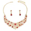 Set de Pendientes y Collar con Forma de Gota Incrustados de Diamantes Transfronterizos Europeos y Americanos Cadena para Clavícula Elegante de Moda Joyería de Lujo Ligero Accesorios de Alta Gama