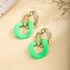 Elegantes pendientes grandes irregulares de nicho de moda, pendientes exagerados de alta gama para mujer, diseño largo, clip de oreja de color caramelo