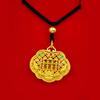 Colgante de cerradura de ábaco de latón chapado en oro para la fortuna, joyería de boda de oro de imitación galvanizado, colgante de joyería para damas al por mayor