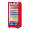 Balcão Exibidor de Cerveja Mengshi Comercial Porta Única Porta Dupla Vermelho Supermercado Loja de Conveniência Freezer Refrigerado a Ar Armário de Conservação de Frescos Armário de Bebidas