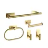 Portarrollos de papel de acero inoxidable sin clavos transfronterizo, portarrollos de papel higiénico para baño, accesorios de baño, juego de toallero negro estilo americano nuevo