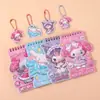 Nueva cubierta láser Sanrio tres en uno con forma de libro de espiral colgante infantil material para cuenta manual DIY libro de pegatinas
