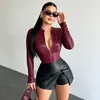 60567 Estilo callejero transfronterizo europeo y americano, top corto ajustado a la cintura, cremallera, elástico, cuero PU, chaqueta corta para mujer