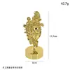 Adorno de máscara facial de pluma de fénix estilo europeo, aleación electrochapada en oro, relieve tridimensional, decoración de escritorio, artesanía