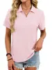 2026 Comércio Exterior Europeu e Americano Roupas Femininas Transfronteiriças Amazon Camiseta de Manga Curta de Verão Camisa Polo Bolso com Aba na Lapela Calça Top Solto