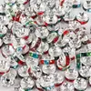 50 Peças de Contas Espaçadoras Planas Coloridas Galvanizadas em Formato de Roda de Diamante para DIY de Acessórios de Joias Feitas de Material de Ferro