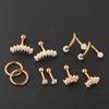 Brincos de Fio de Zircônia Amazon Aço Inoxidável Feminino Conjunto de Piercings