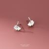Pendientes de Plata Pura S999 con Forma de Hoja de Ginkgo para Mujer, Estilo Fresco y Dulce, Diseño Temático del Bosque, Pendientes Versátiles de Plata Pura al por Mayor