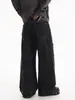 Pantalones de trabajo estilo americano, de calle, resistentes, con dobladillo crudo, cierre de cremallera, ligeramente acampanados, para hombres y mujeres, pierna ancha, holgados, de corte recto