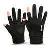 Guantes de Invierno para Hombre, a Prueba de Frío, a Prueba de Viento, Cálidos y de Terciopelo, Pantalla Táctil, Ciclismo al Aire Libre, Conducir, Motocicleta para Llevar, Dedos Medios al Descubierto
