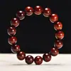 Pulseiras Masculinas e Femininas de Pau-Rosa Africano e Sândalo Sangue, Círculo Único, com o Mesmo Material e Linhas Suaves, Estilo Simples, Estilo Perfeito, Pulseiras de Estilo Étnico