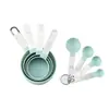 Herramientas de horneado cuchara medidora juego de 8 piezas mango de acero inoxidable taza medidora cuchara medidora herramienta de cocina con báscula juego de cucharas medidoras