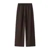 Pantalones Finos de Verano para Mujer Ropa de Mujer Transfronteriza Europea y Americana Venta al por Mayor Color Sólido Cordón Cintura Elástica Rectos Casuales Largos para Mujer