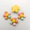 Acessórios de resina de flor colorida de cinco pétalas de desenho animado, capa de celular com cola creme, joias de flor multicoloridas, acessórios decorativos fofos
