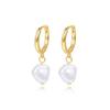 Pendientes de Perla de Plata S925 Más Vendidos en Comercio Exterior, Estilo Europeo y Americano Lujo Ligero Pinzas para Oreja con Perla Colgante, Perlas Barrocas, Suministro Transfronterizo