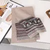 Bufanda de Punto Estilo Coreano para Mujer en Invierno, Cálida y Engrosada, Jacquard Fair Isle Versátil Protector de Cuello y Bufanda para Estudiantes