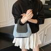 Bolso de Mano Retro de Verano 2025 Color Contraste Gran Capacidad Simple Moda Color Contraste Bolso Tipo Cubo Versátil Elegante para Mujer