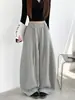 Calça de Moletom Feminina Estilo Americano de Perna Larga Curva para Outono de 2026, Calça Casual Solta Estilo Preguiçoso de Alta Qualidade para Mulheres