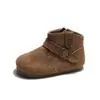 Botas retro estilo coreano para niña Birkenstock, nueva colección otoño/invierno 2026, zapatos para bebé niña, botines, botas de cuero de suela blanda