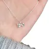 Collar con Colgante de Lazo de Diseño de Nicho de Moda de Lujo Ligero para Mujer, Cadena para Clavícula de Celebridad de Internet